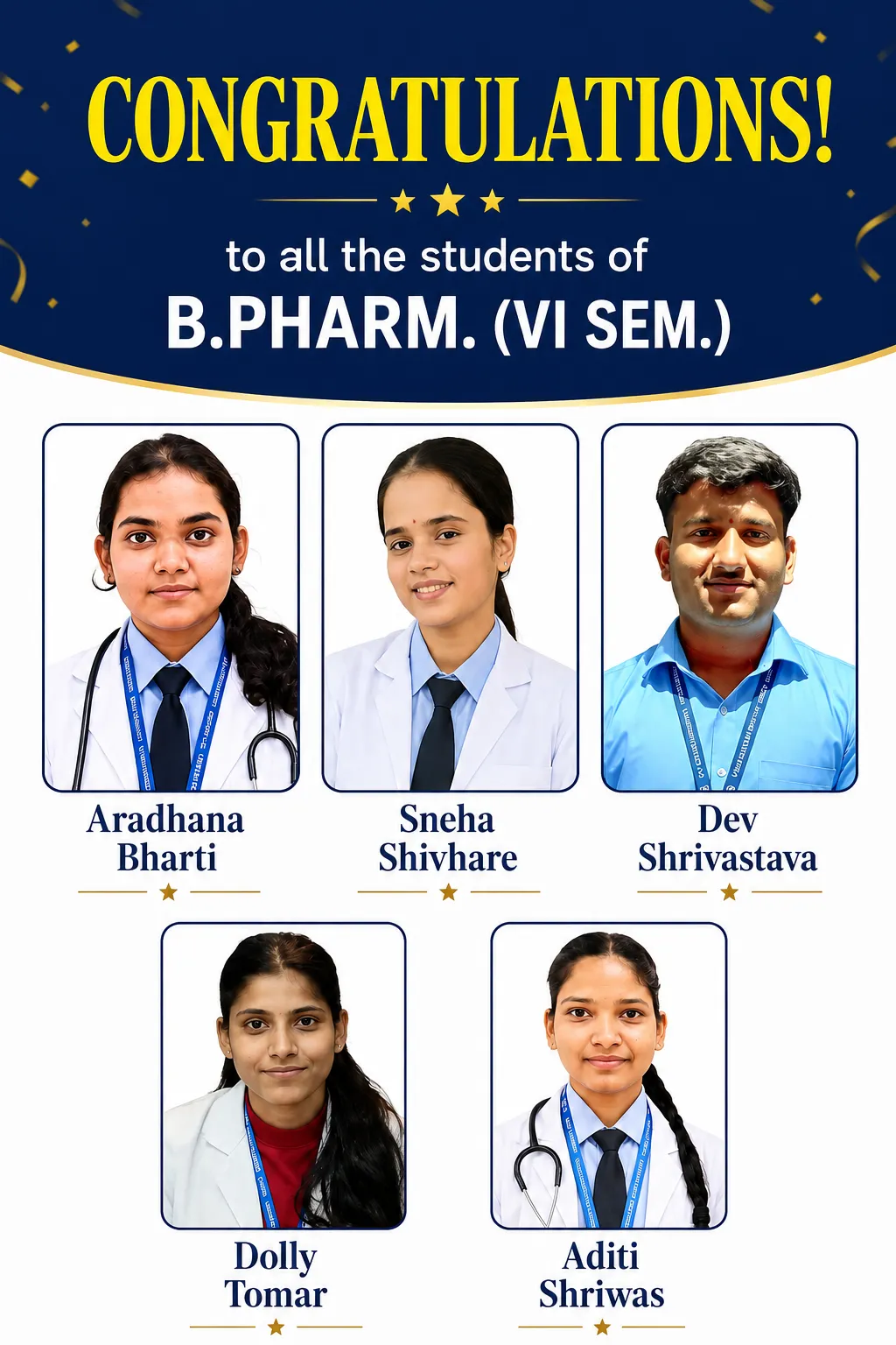 Vikrant University Students Selected for Internship at Schon Pharmaceuticals, Indore